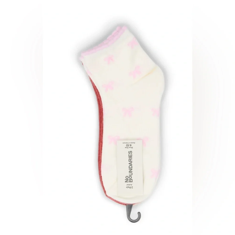 3 No Boundaries Ankle Socks, 3-Pack, Women's, Size 4-10
